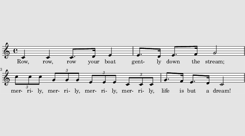 Row, row, row your boat gently down the stream; merrily, merrily, merrily, merrily, life is but a dream!